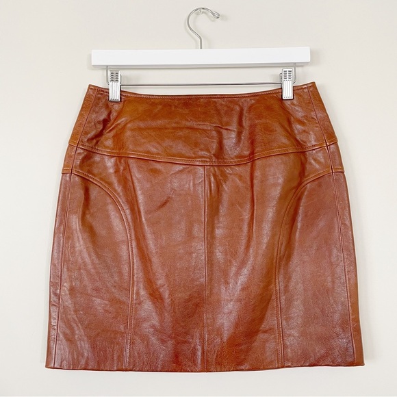 ba&sh Melba Lamb Leather Zip Up Mini Skirt - Picture 7 of 14